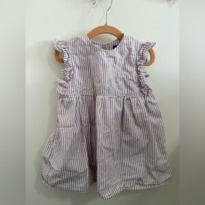 Striped Ruffle Sleeve Maison Mini dress with built in bloomers